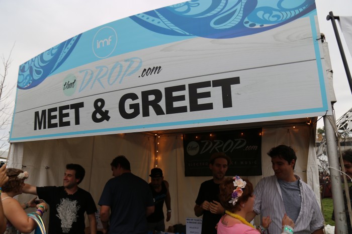 Fans meet with Papadosio during the artist meet and greet at Imagine Music Festival in Atlanta, Georgia.