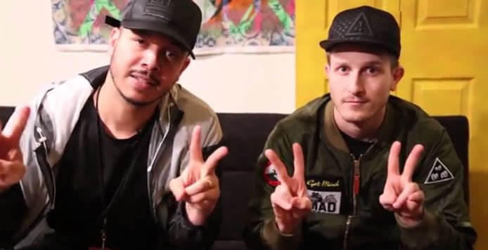 Flosstradamus poses following an exclusive interview at the Buku Music & Art Project in New Orleans, Louisiana.