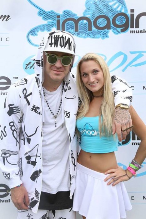 Brillz poses with a fan during our artist meet and greet at Imagine Music Festival in Atlanta, Georgia.