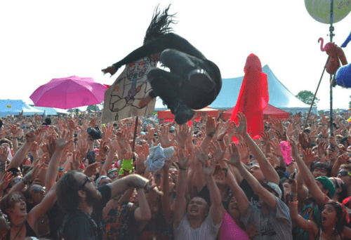 Skrillex Stage Dive