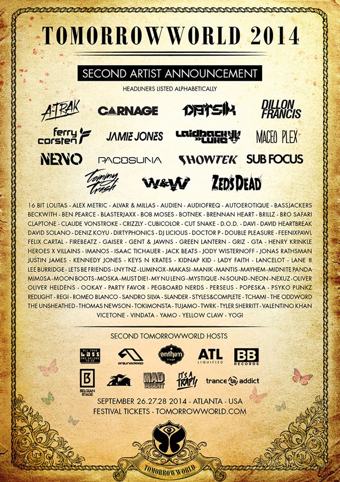 TomorrowWorld Phase 2 Lineup