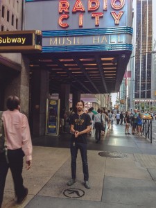 Aphex Twin logo outside Radio City Music Hall