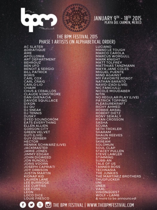 bpm music festival lineup