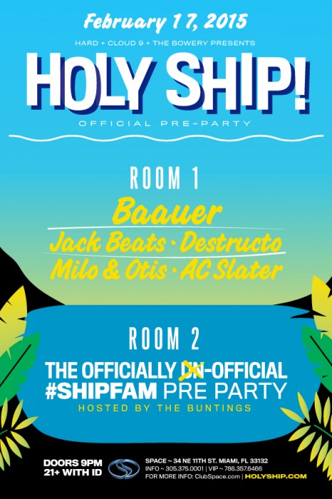 holy ship pre party space