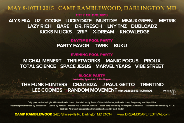 Dreamscape Festival is taking place from May 8 through May 10 in Darlington, Maryland.