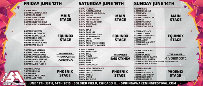 Spring Awakening Drops Official Festival and Insane After Party Schedules