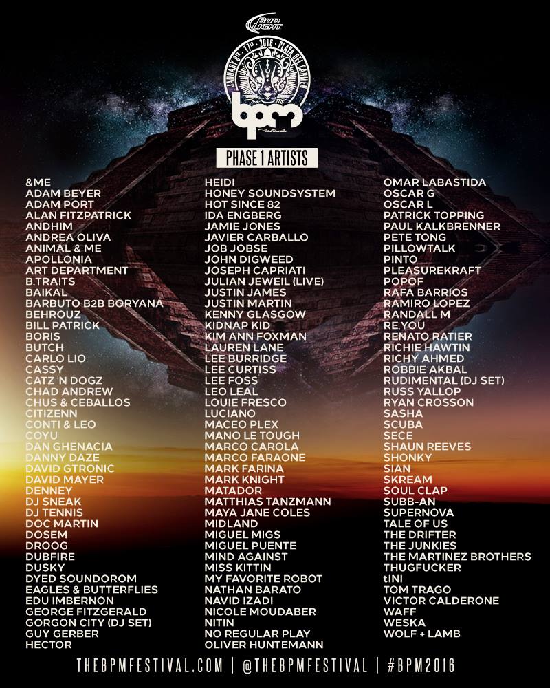 BPM Festival Lineup