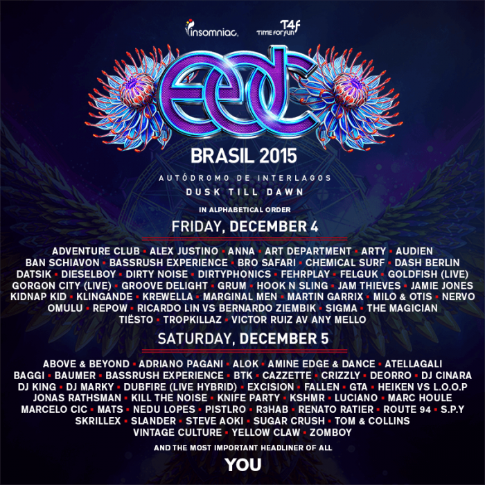 EDC Brasil lineup