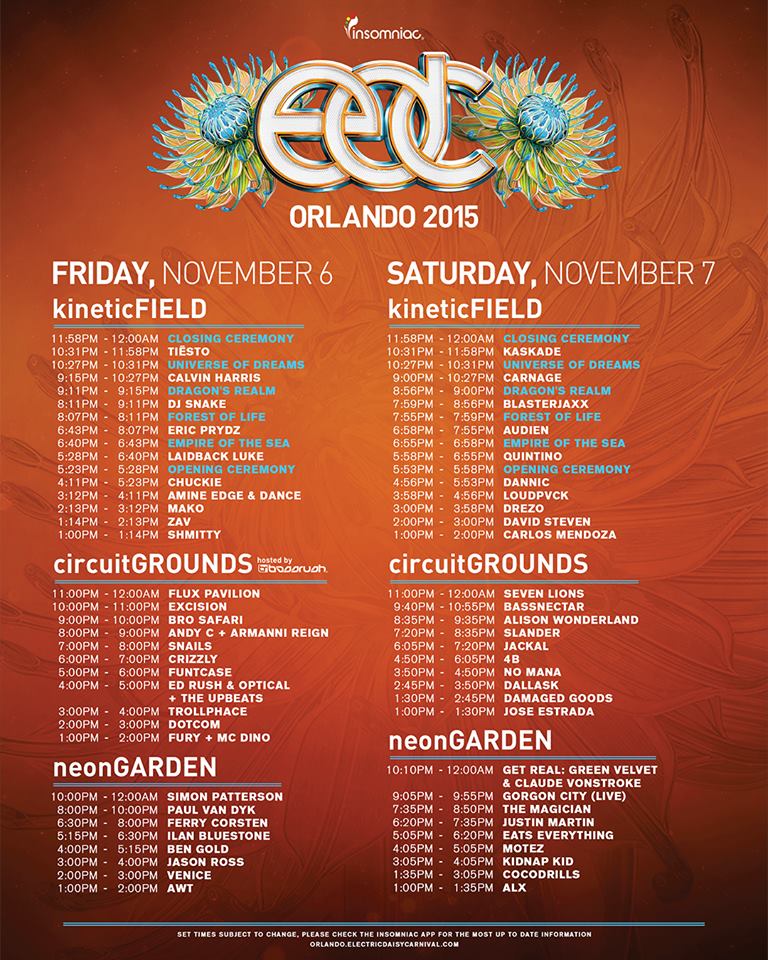 Edc Orlando Releases 15 S Schedule