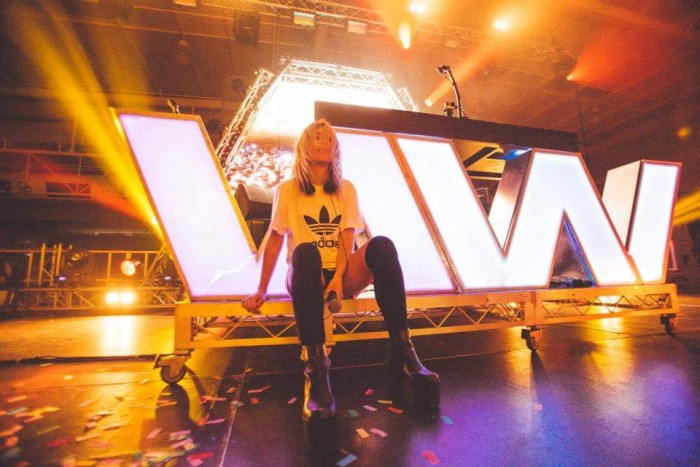 Alison Wonderland on stage following Wonderland Warehouse Project 2.0 in Perth, Australia, May 26, 2015