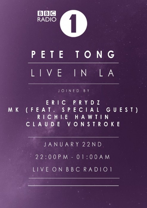 Pete Tong Los Angeles BBC Radio One Lineup