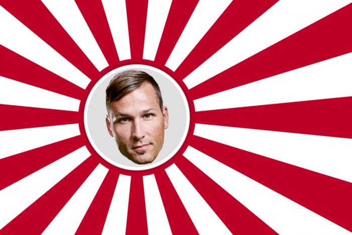 Hailing Kaskade on the Japanese War Flag