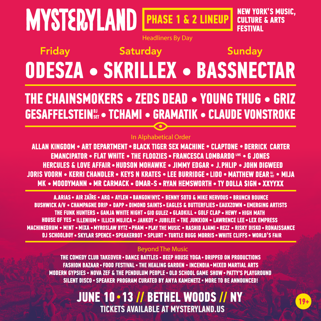 Mysteryland 2016 Phase 2 Lineup