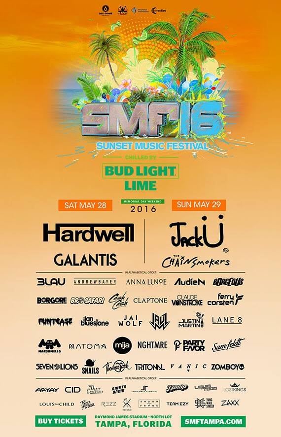 Single Day Tickets Now on Sale for Sunset Music Festival in Tampa EDM