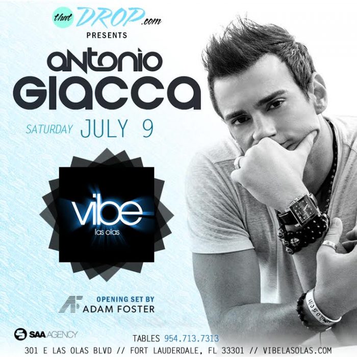 Antonio Giacca to Perform at Vibe Las Olas in Fort Lauderdale, FL