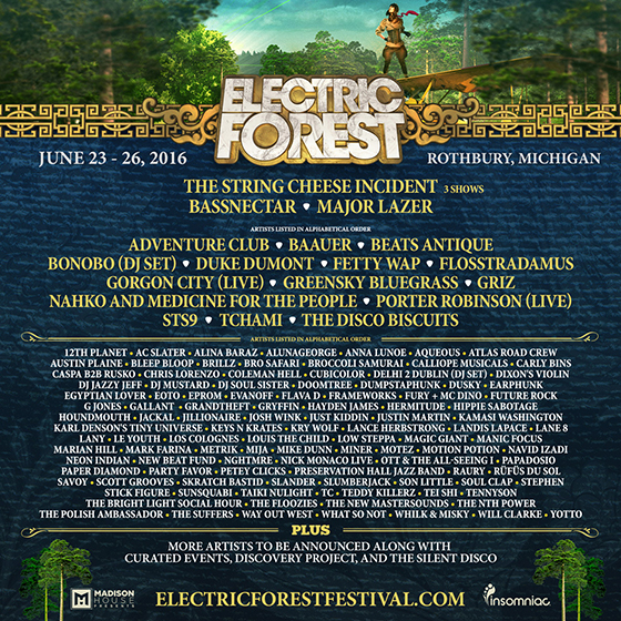 Electric Forest 2016 Lineup