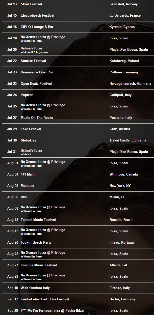 EDX Tour Dates