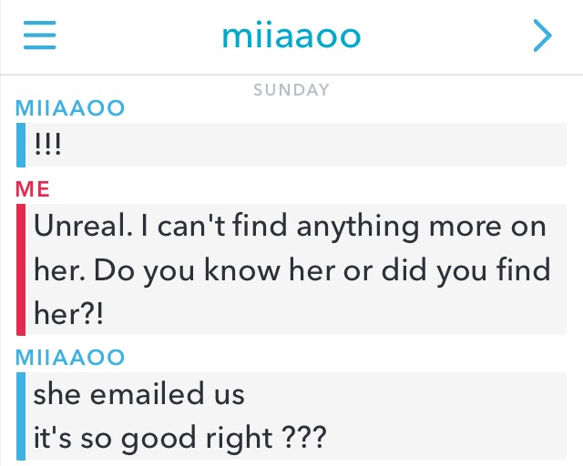 Snapchat Conversation with Cashmere Cat (miiaaoo)