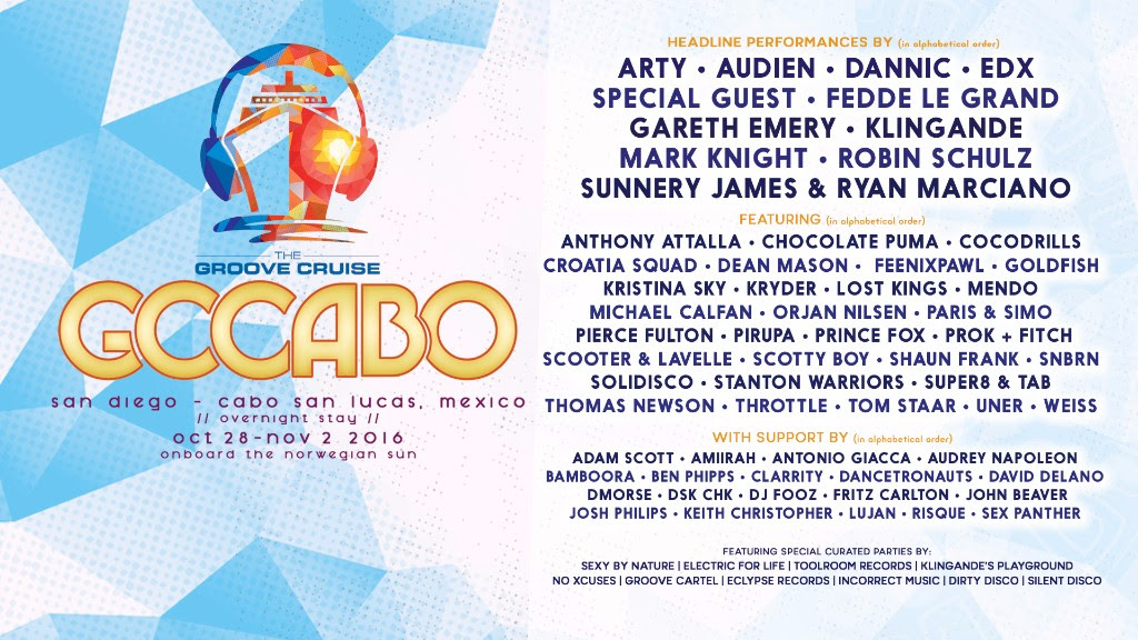 Groove Cruise Cabo 2016 Lineup