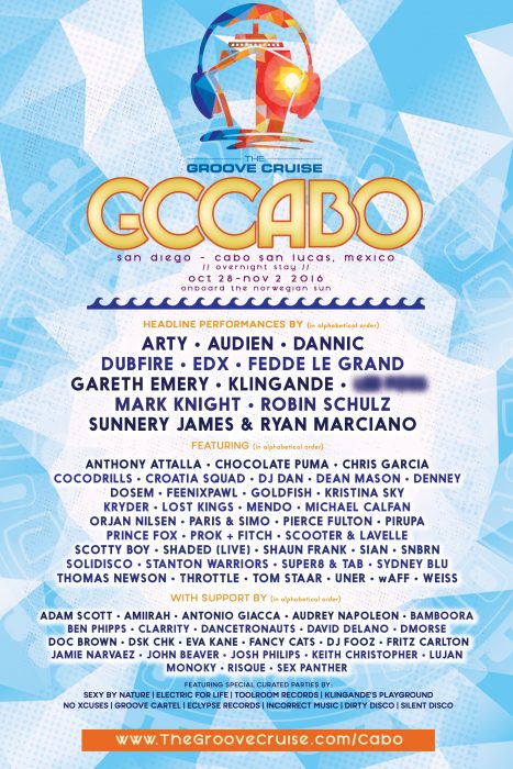 Groove Cruise Cabo Lineup 2016