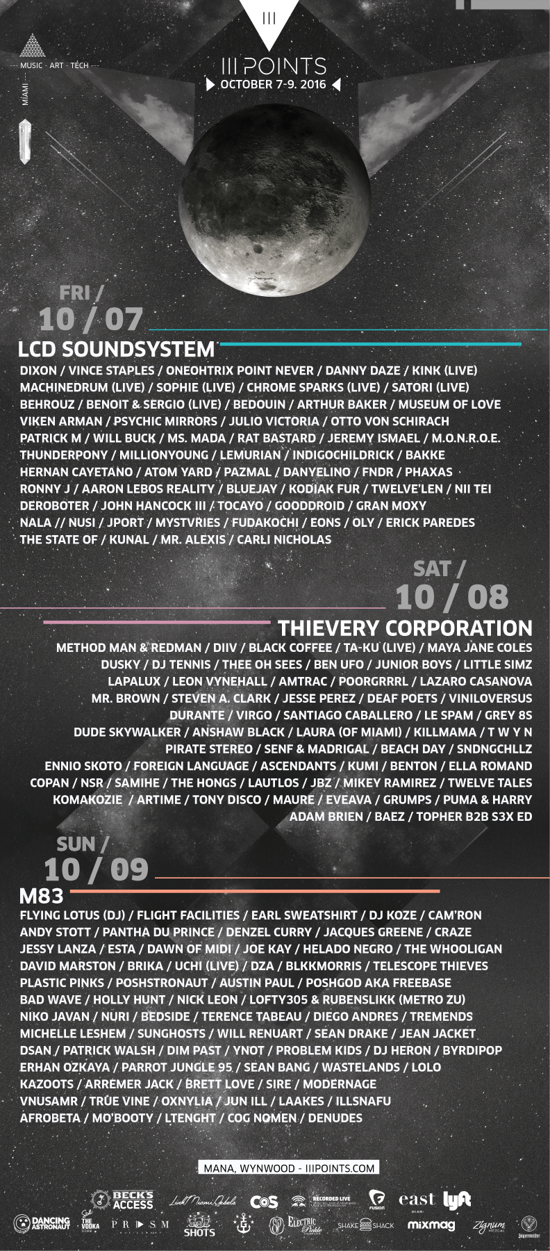 III Points Festival 2016 Full Day-To-Day Lineup