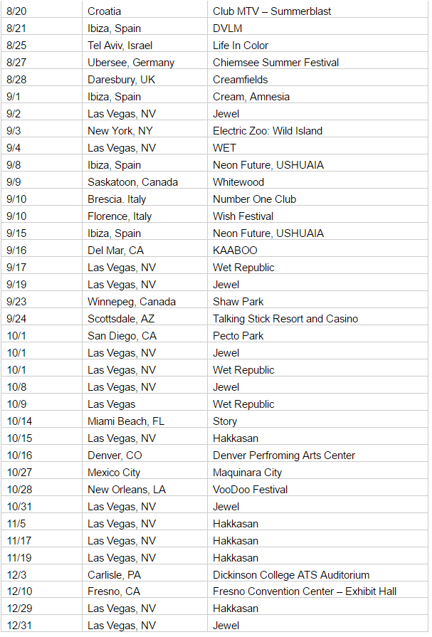 steve aoki tour dates