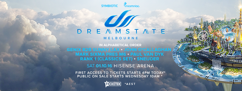 Dreamstate Melbourne 2016 Lineup