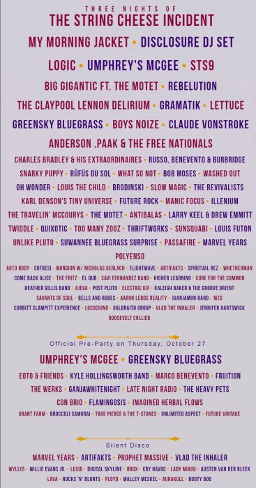 Suwannee Hulaween 2016 Lineup