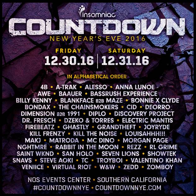 Insomniac Countdown NYE 2016