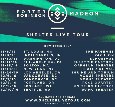 Newly added dates to Shelter Live Tour 