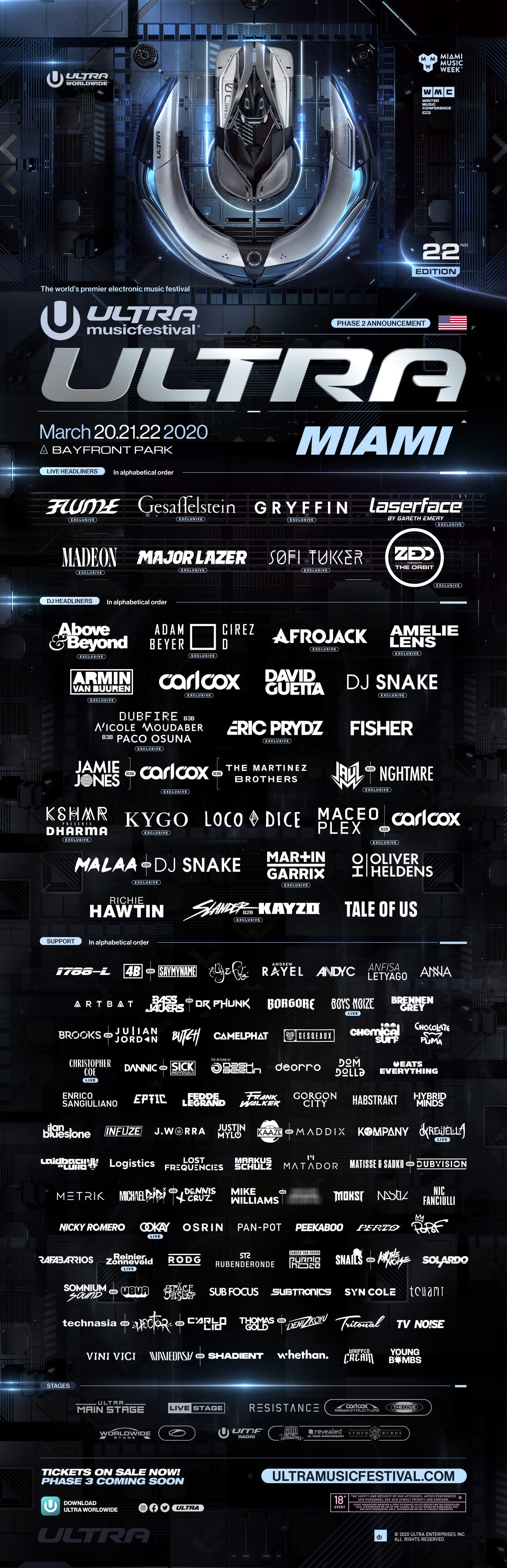 Ultra Miami Summons Entire Fam with Phase 2 Lineup