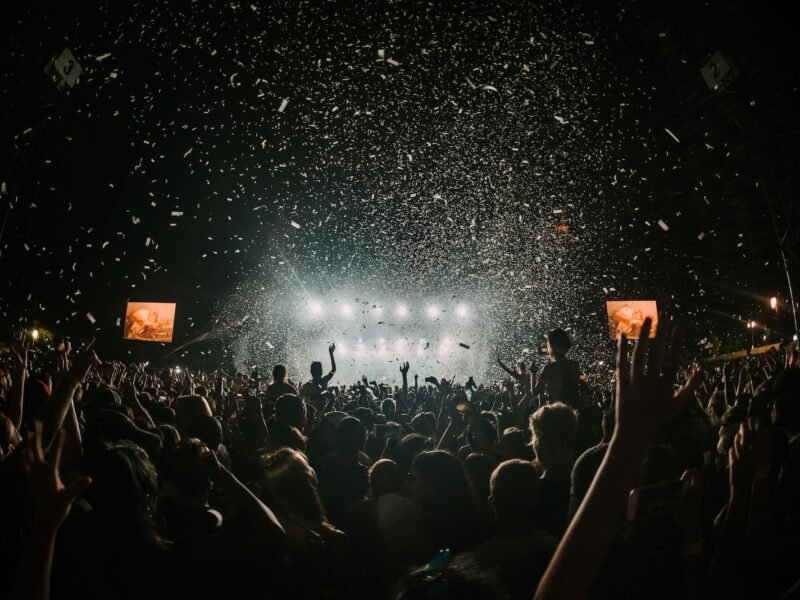 people gathering on concert field