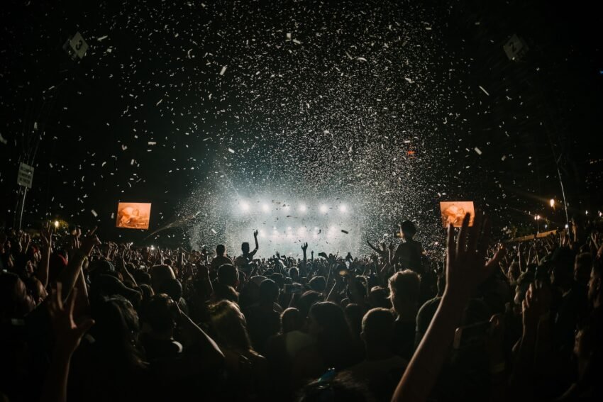 people gathering on concert field