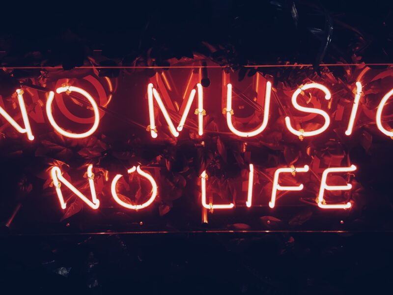 red no music no life signage