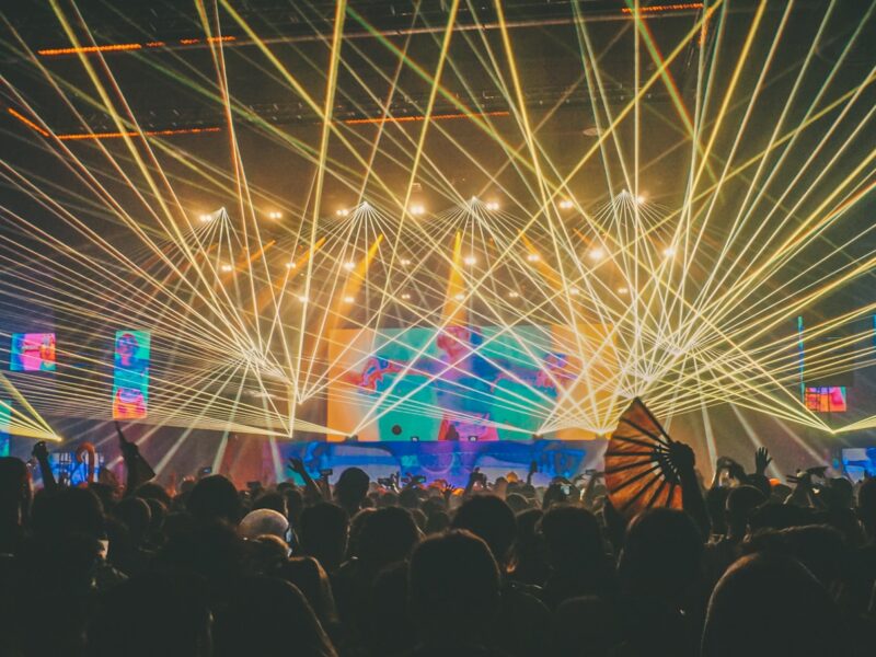 people gathering near stage