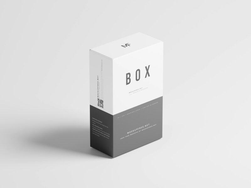 a white box with a black and white label on it