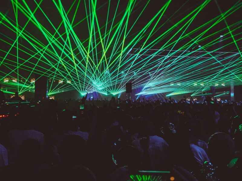 group of people gathering on part