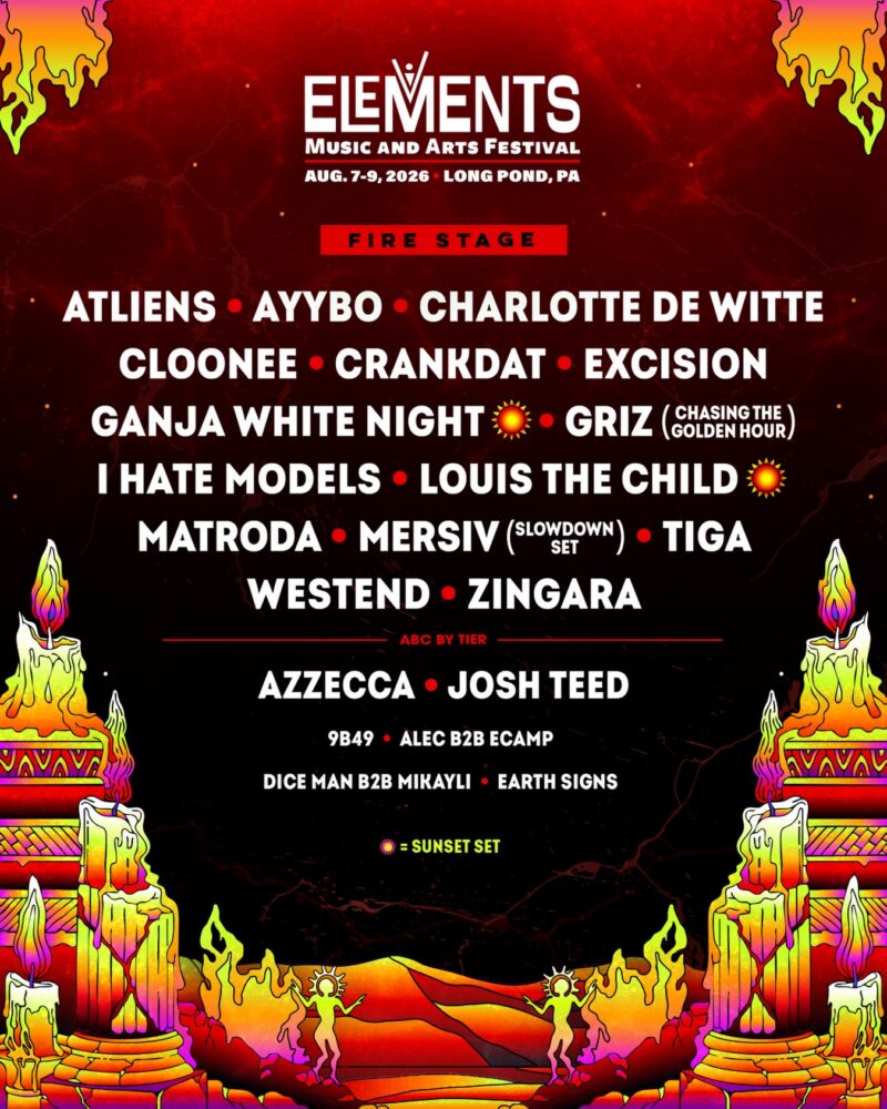 Fire Stage Lineup Elements Music Festival 2026