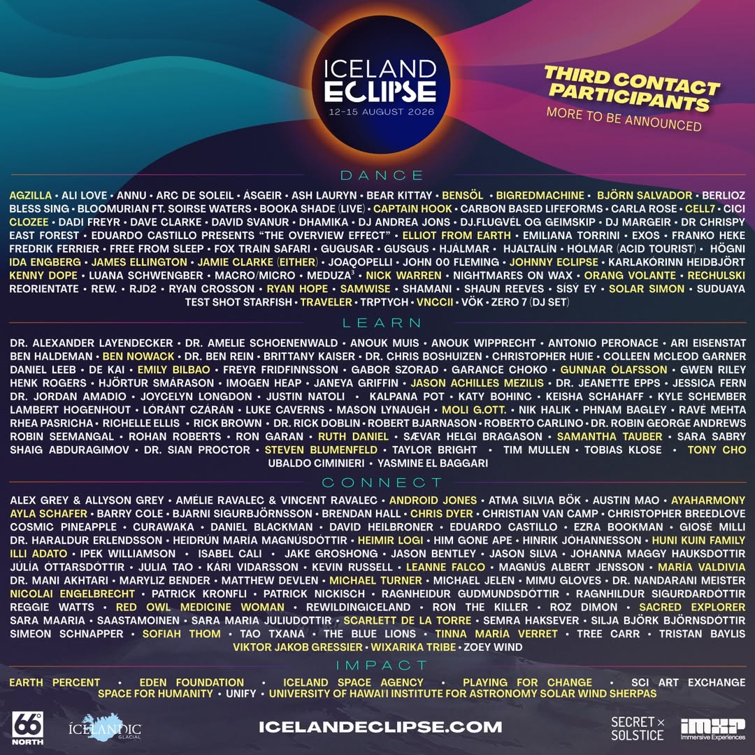 Iceland Eclipse Lineup