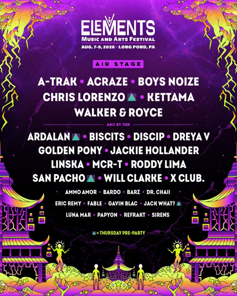 Air Stage Lineup Elements Music Festival