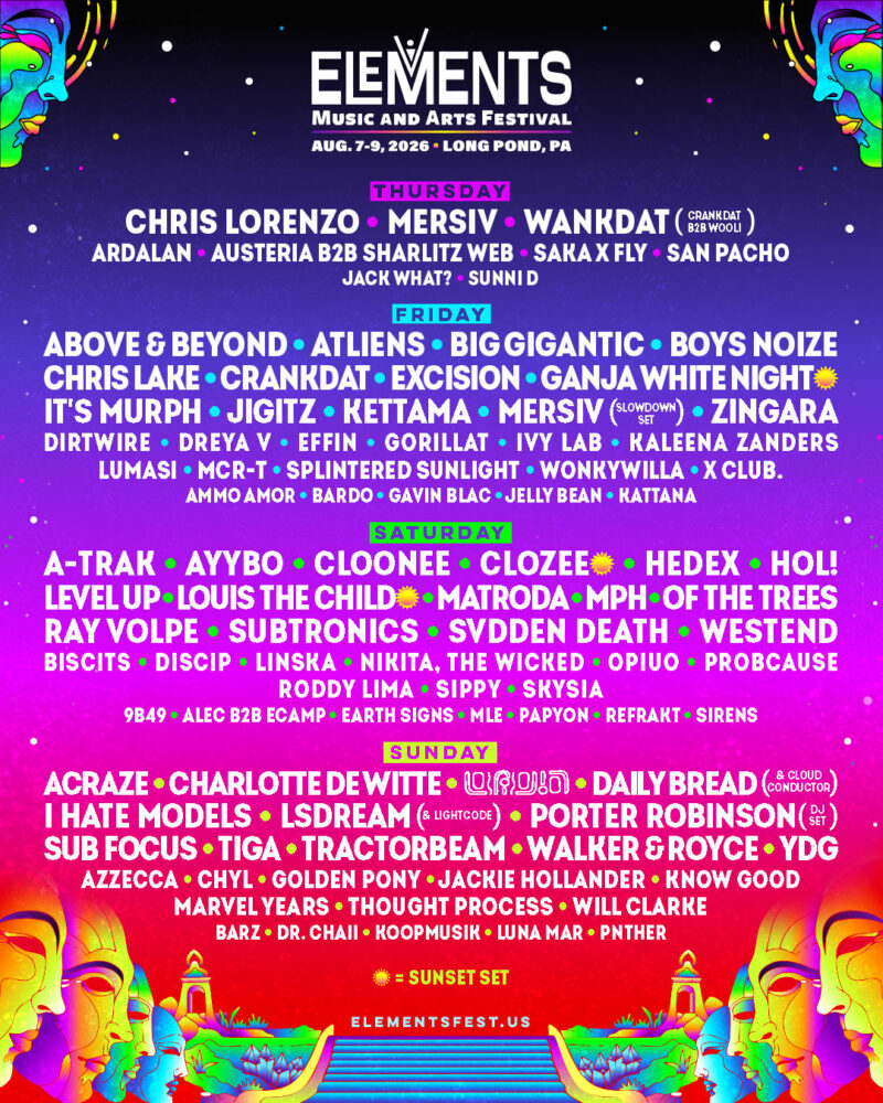 Elements Music and Arts Festival Lineup